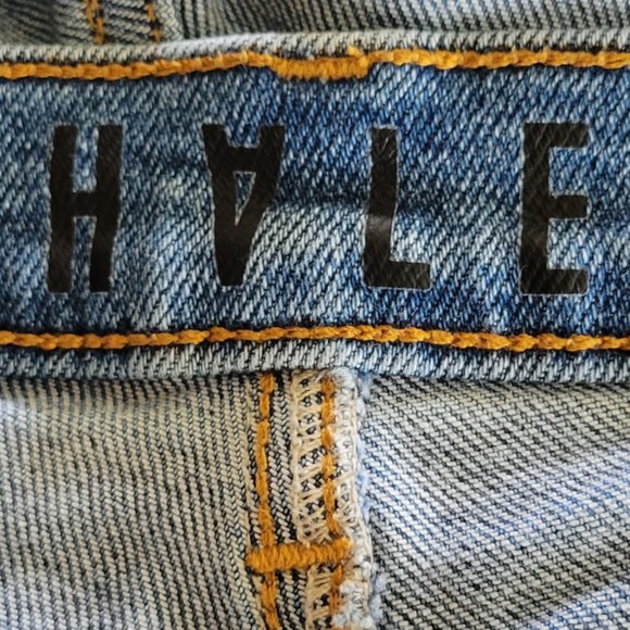 HALE Tyler Senna Distressed Cropped Boyfriend Jean with Raw Hem Size 28 - Picture 5 of 11